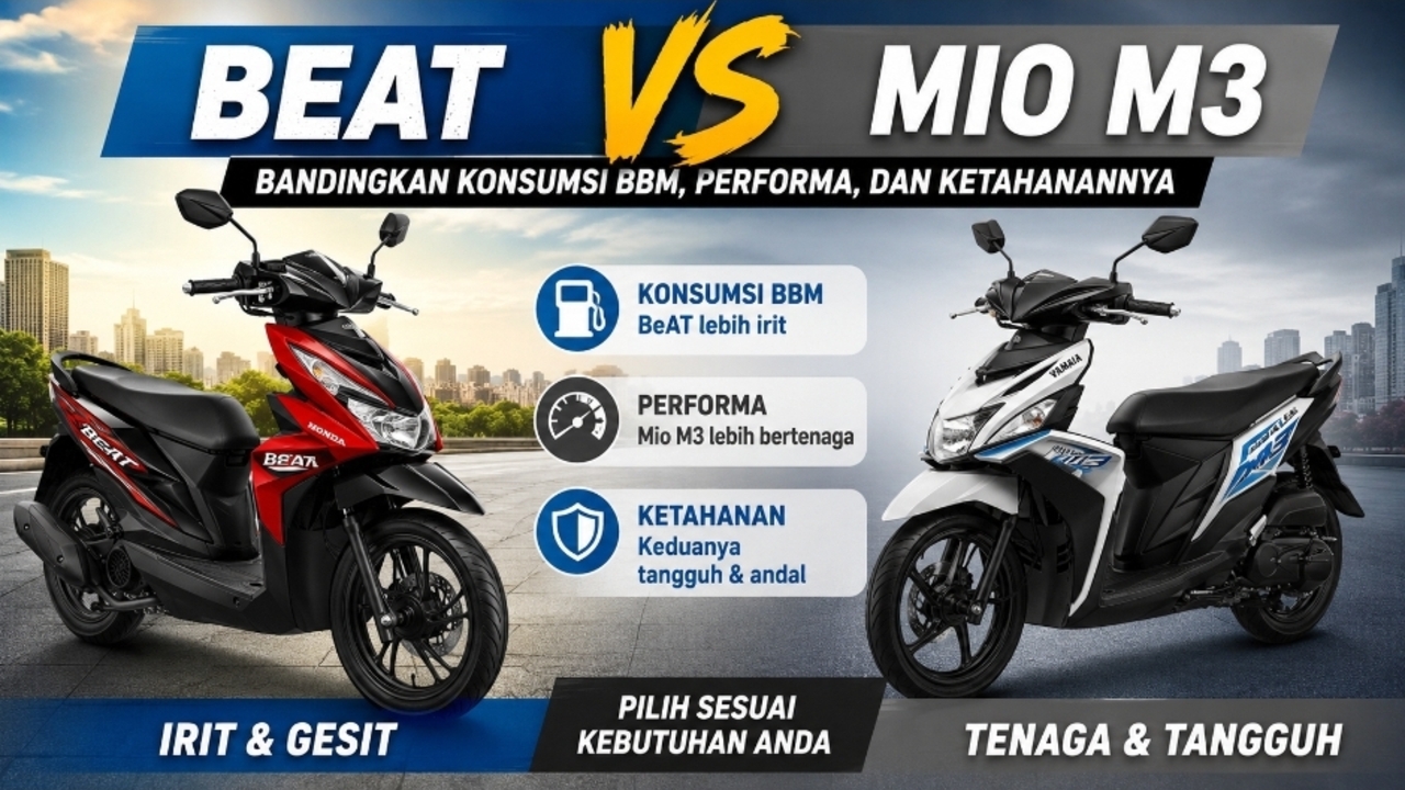 BeAT vs Mio M3: Bandingkan Konsumsi BBM, Performa, dan Ketahanannya