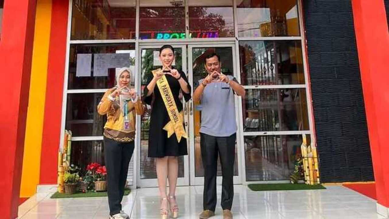 Sosialisasi CBP, Finalis Duta Pariwisata Sumsel Hadir di SMPN 1 Banyuasin III