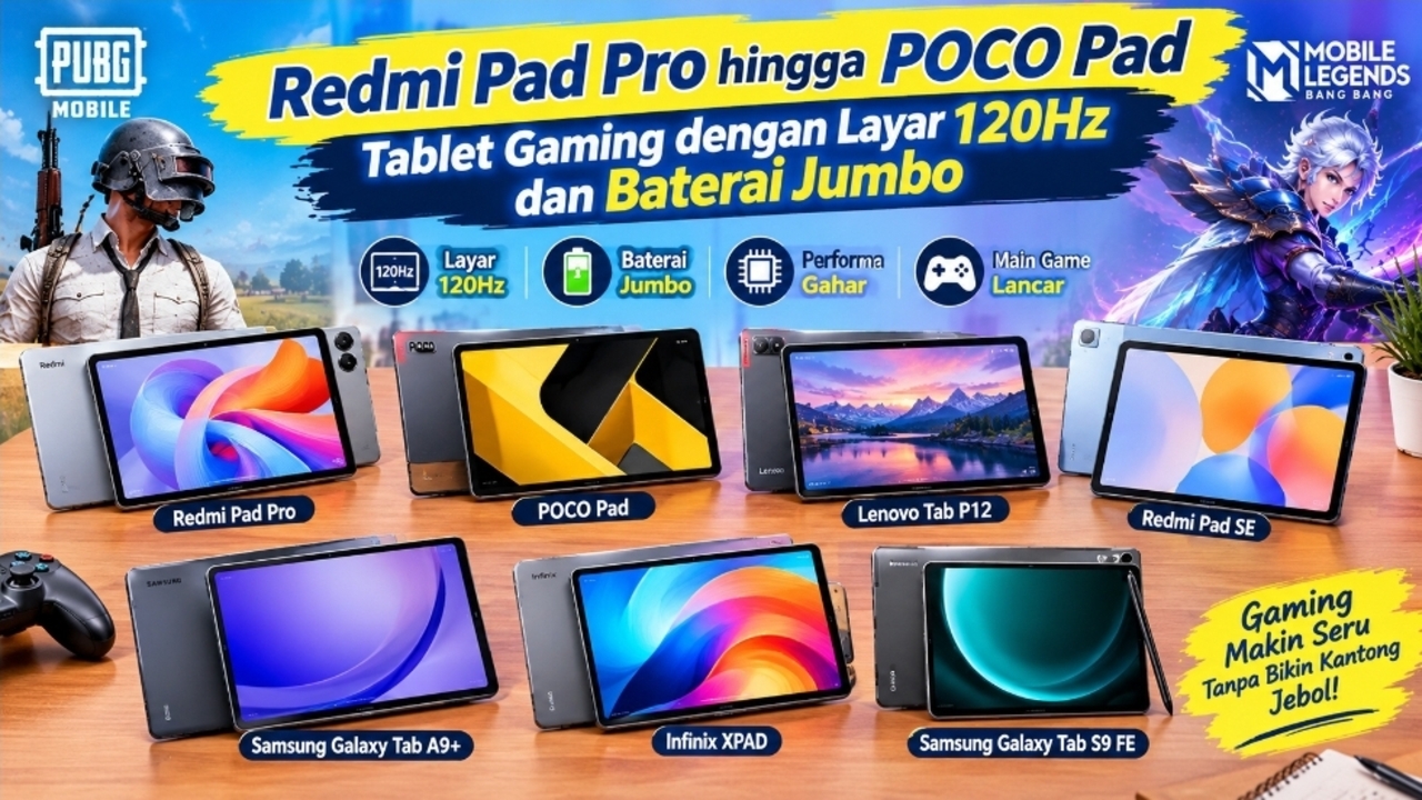 Redmi Pad Pro hingga POCO Pad, Tablet Gaming dengan Layar 120Hz dan Baterai Jumbo