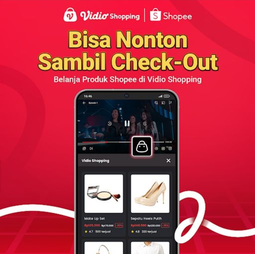Vidio Kenalkan Fitur Vidio Shopping Bersama Shopee, Buat Belanja Online Lebih Interaktif