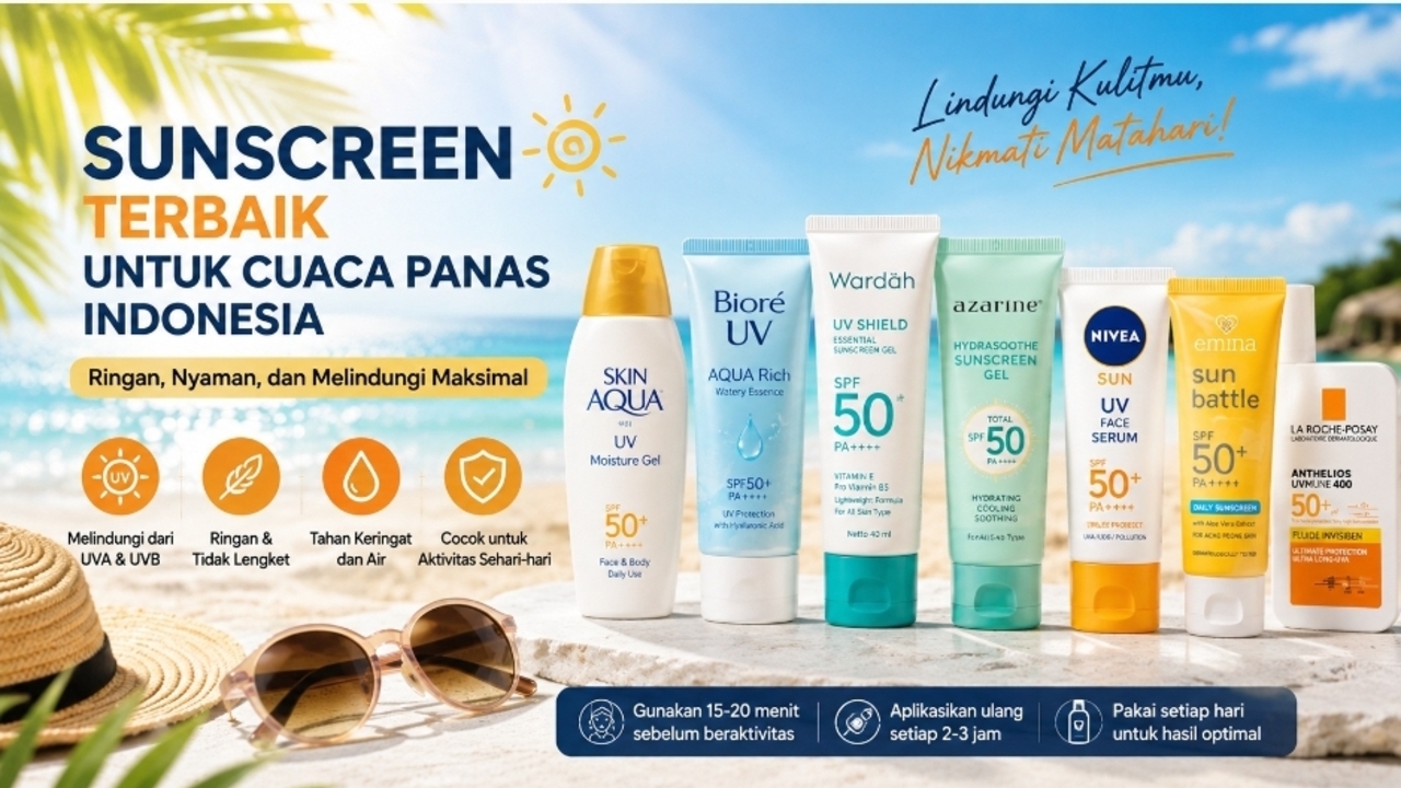 Sunscreen Terbaik untuk Cuaca Panas Indonesia, Ringan dan Nyaman Dipakai Seharian