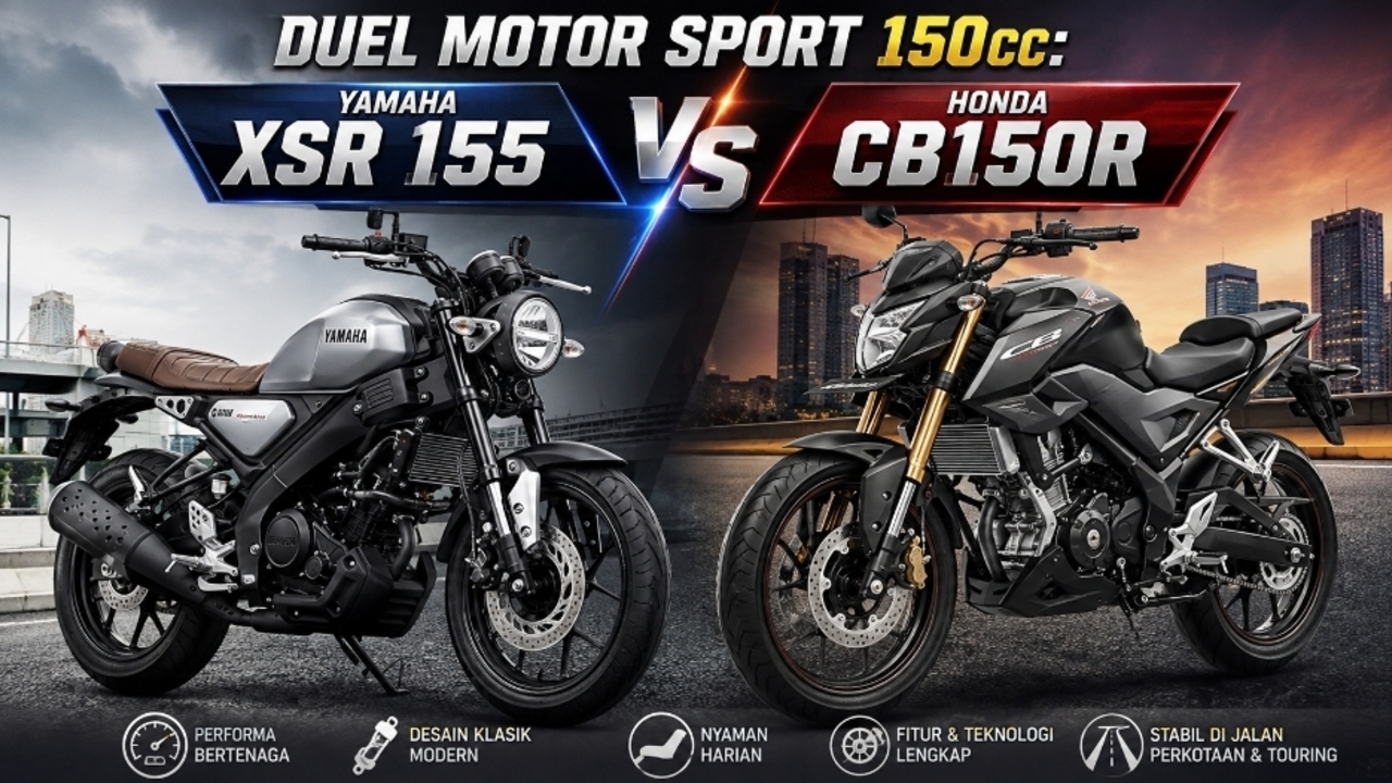 Duel Motor Sport 150cc: XSR 155 vs CB150R, Siapa yang Lebih Gagah?