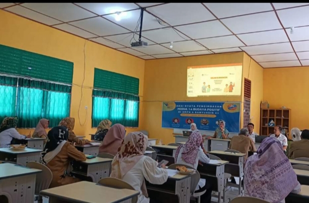 Aksi Pengimbasan Modul 4.1 di SMPN 4 Banyuasin III