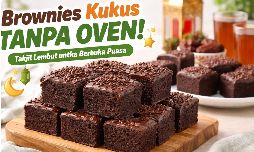 Cuma Dikukus, Hasilnya Lembut Banget! Brownies Ini Cocok Jadi Takjil