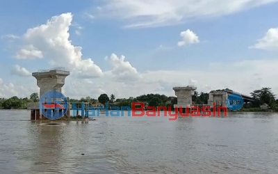 Kembali Terhenti, Kapan Jembatan Rantau Bayur Selesai ?