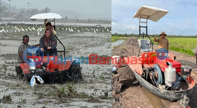 Isi Waktu Libur, Bupati Ajak Istri Bajak Sawah