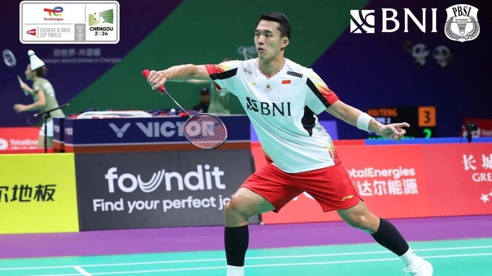 Thomas Cup 2024: Kerepotan Hadapi Pemain Muda, Jonatan Christie Sumbang Satu Poin Bagi Tim Thomas Indonesia