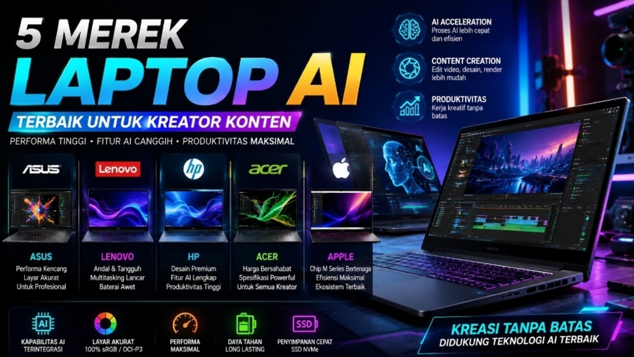5 Laptop AI 2026 yang Cocok untuk Editor Video dan Content Creator