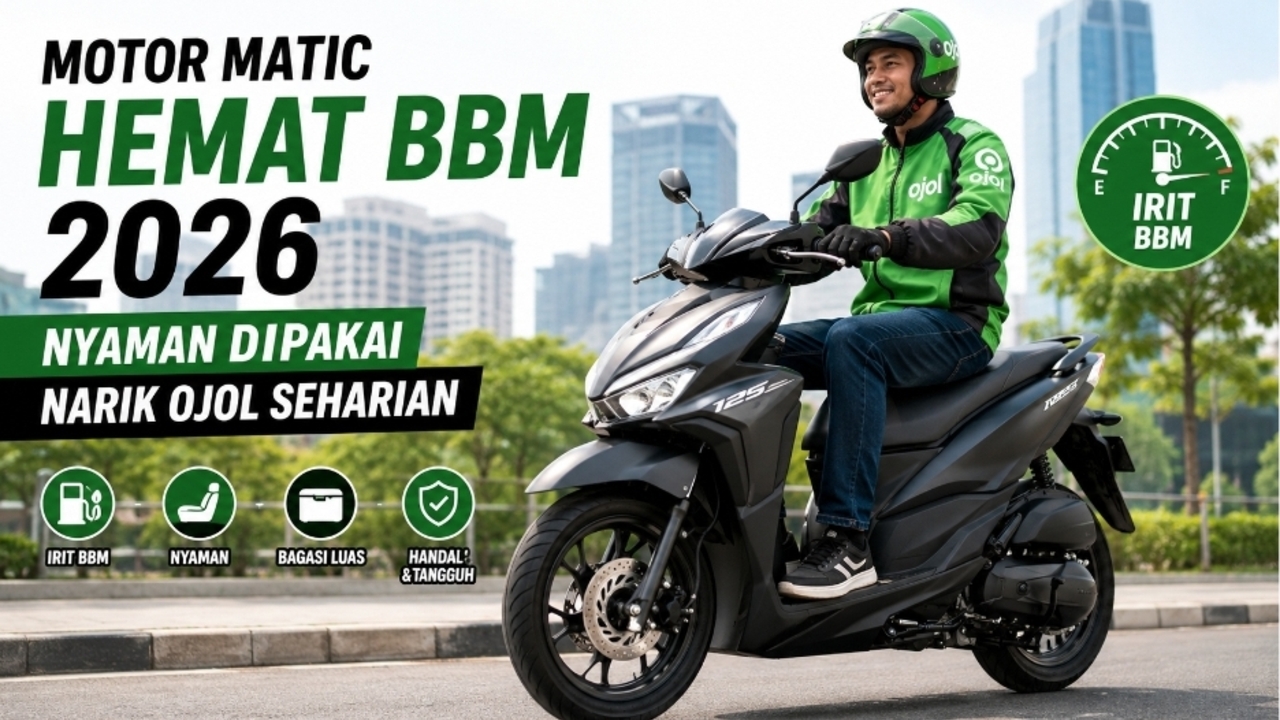 5+ Motor Matic Hemat BBM 2026, Nyaman Dipakai Narik Ojol Seharian