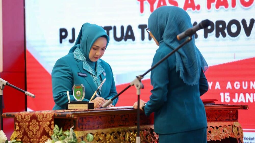 Sukmawati Asmar Wijaya Dilantik Sebagai Pj Ketua TP PKK OKI, Ini Pesan Pj Ketua TP PKK Sumsel