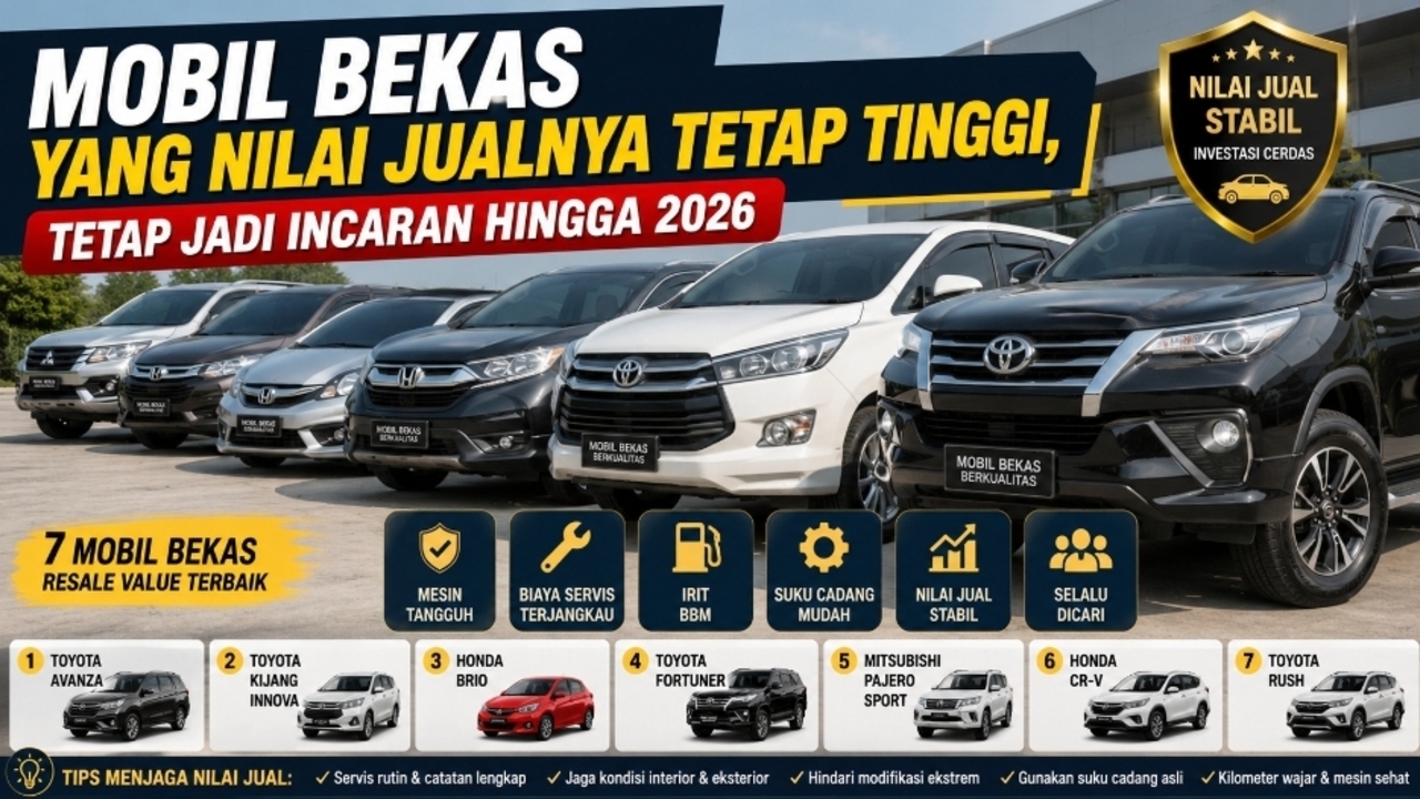 7 Mobil Bekas Paling Laris di Pasaran, Nilai Jual Tinggi dan Mudah Dijual Lagi