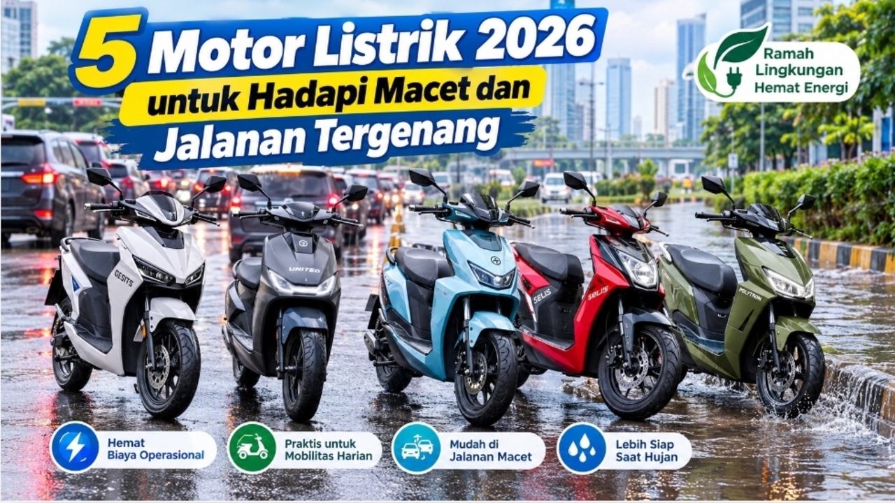 5 Motor Listrik 2026 untuk Hadapi Macet dan Jalanan Tergenang