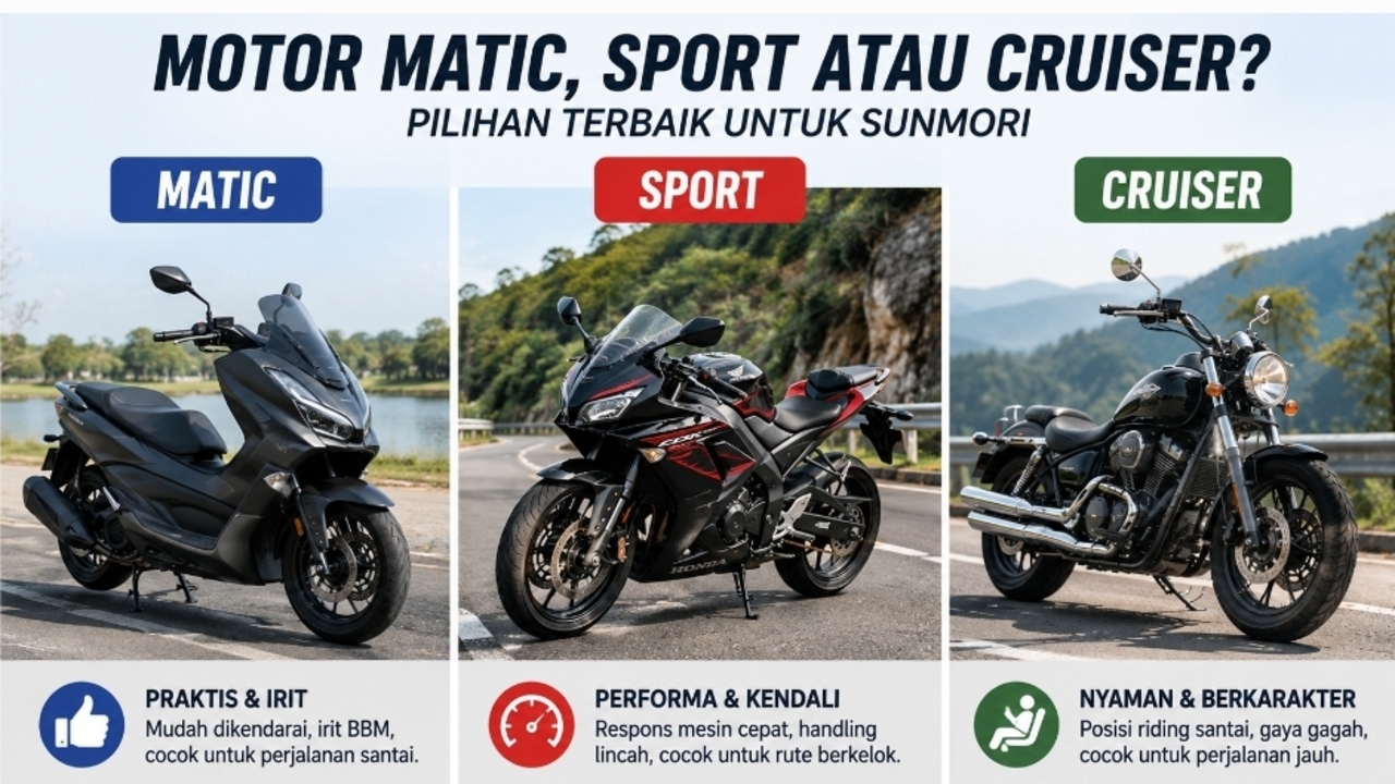 Matic vs Sport vs Cruiser, Mana yang Paling Nyaman untuk Sunmori?