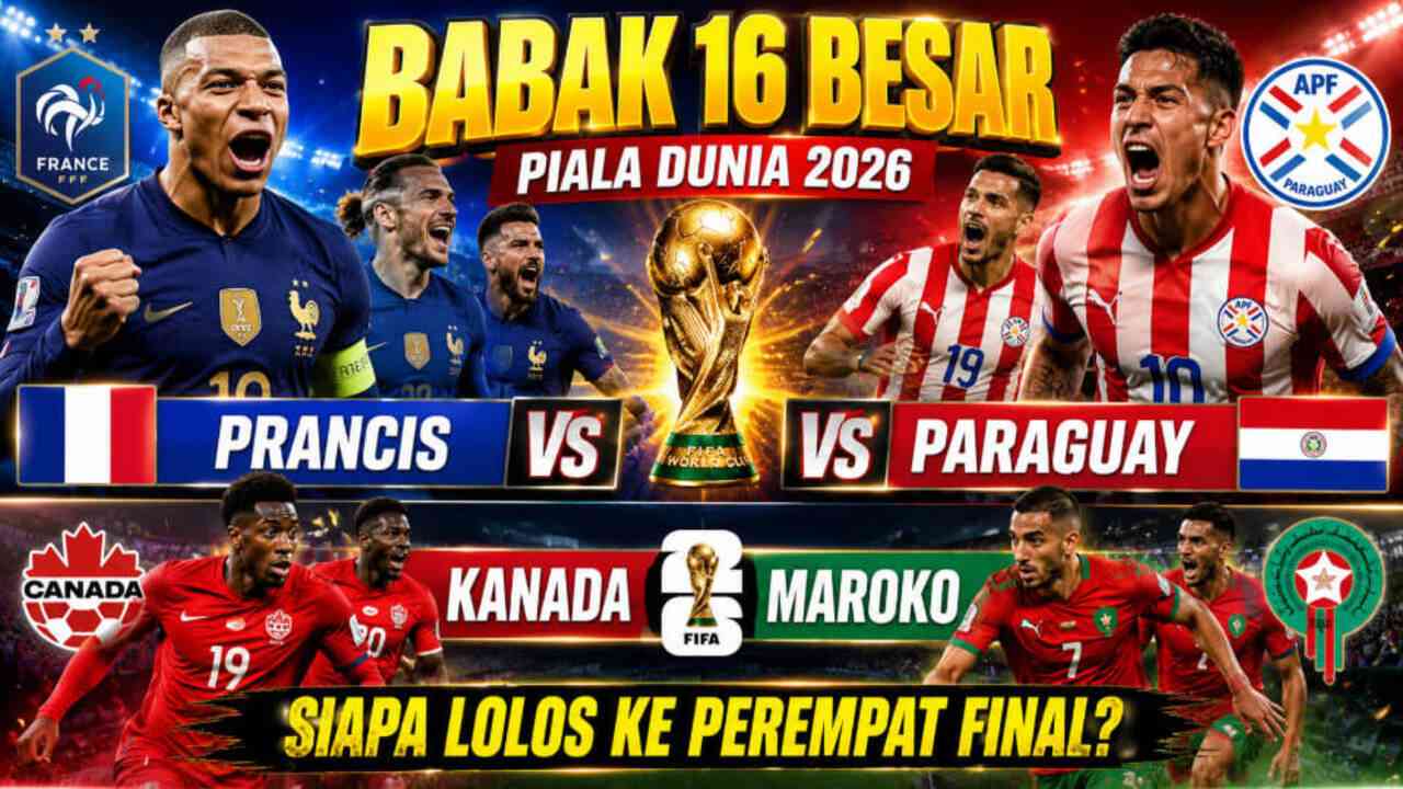 Jadwal Babak 16 Besar Piala Dunia 2026: Tim-Tim Raksasa Berebut Tiket Perempat Final