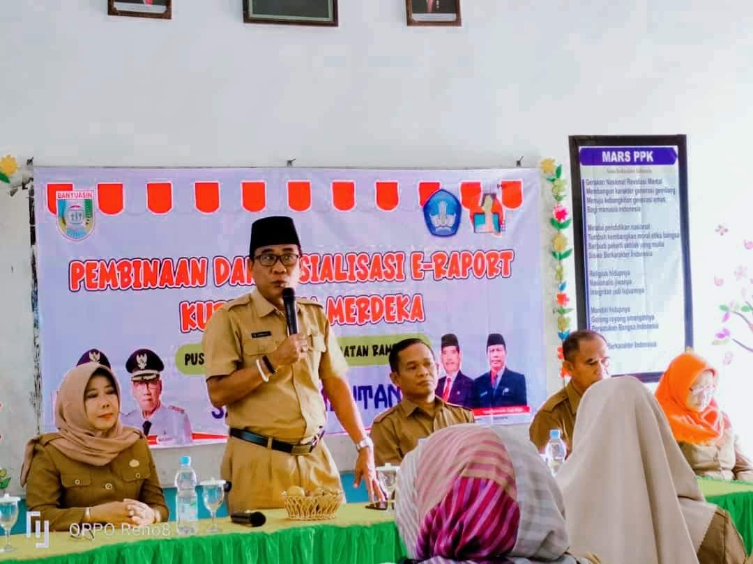 Disdikbud Banyuasin Gelar Pembinaan dan Sosialisasi E- Raport  di Kecamatan Rambutan