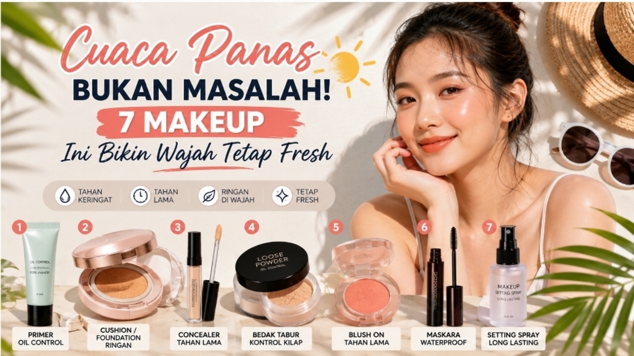 Cuaca Panas Bukan Masalah! 7 Makeup Ini Bikin Wajah Tetap Fresh