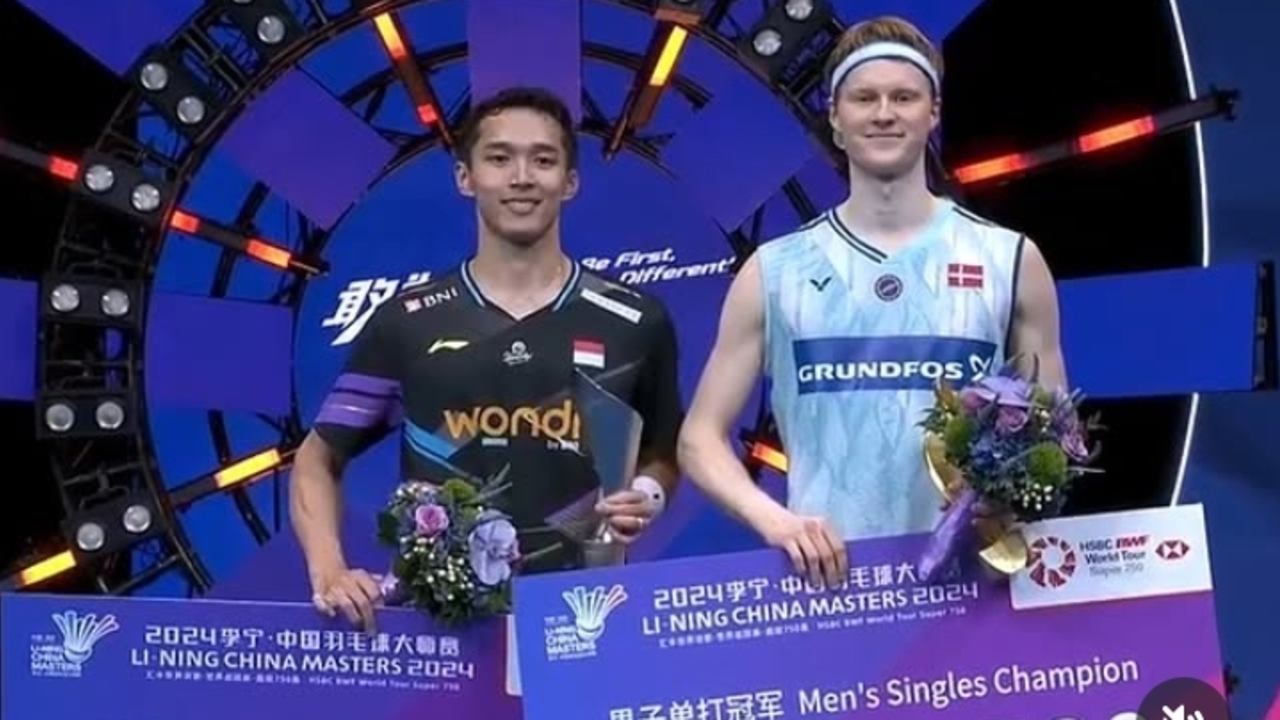 Jonatan Christie Runner Up di China Masters 2024, Anders Antonsen Raih Gelar Juara