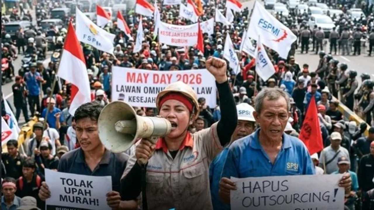 Ratusan Ribu Buruh Peringati May Day 2026, Aksi Terpusat di Monas