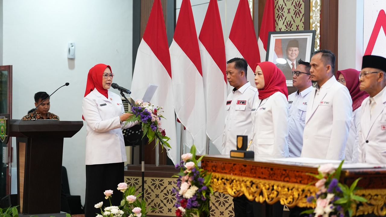 Ketua PMI Sumsel Lantik Pengurus PMI Empat Daerah