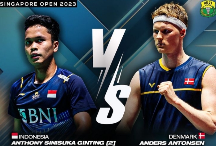 Singapore Open 2023: Siang Ini Anthony Ginting Bertemu Anders Antonsen di Final