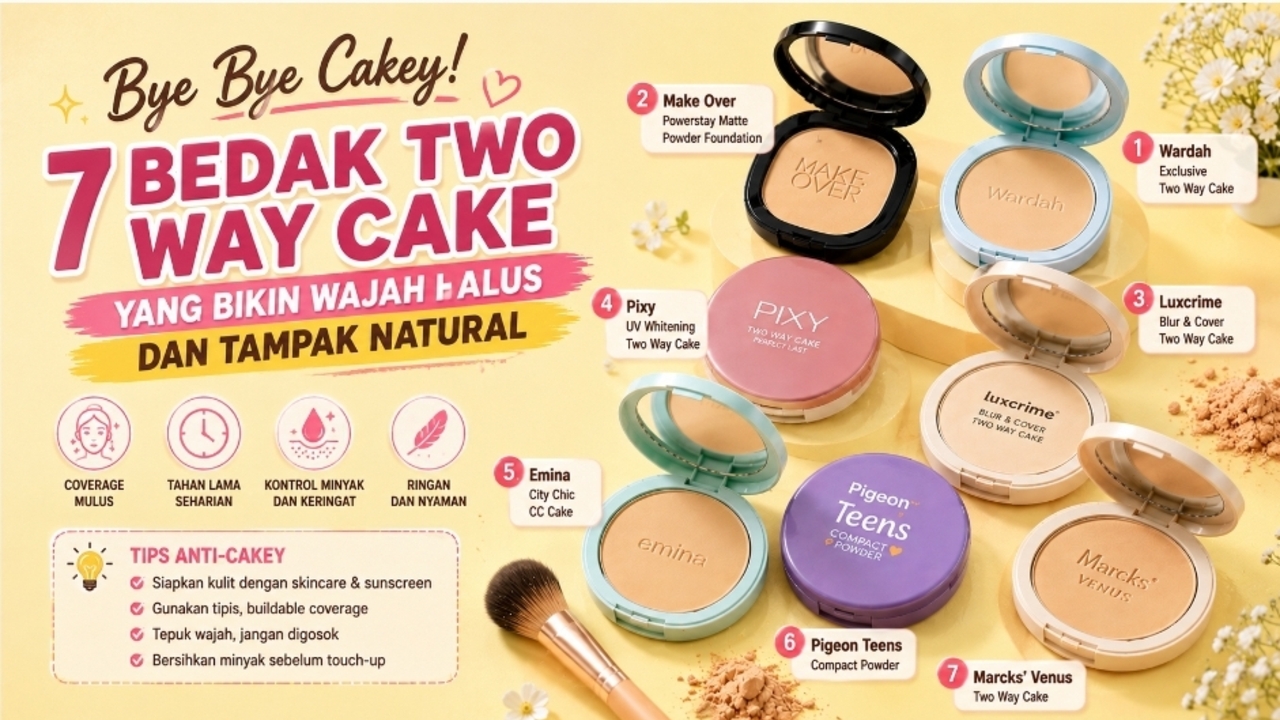 Bye Bye Cakey! 7 Bedak Two Way Cake yang Bikin Wajah Halus dan Tampak Natural