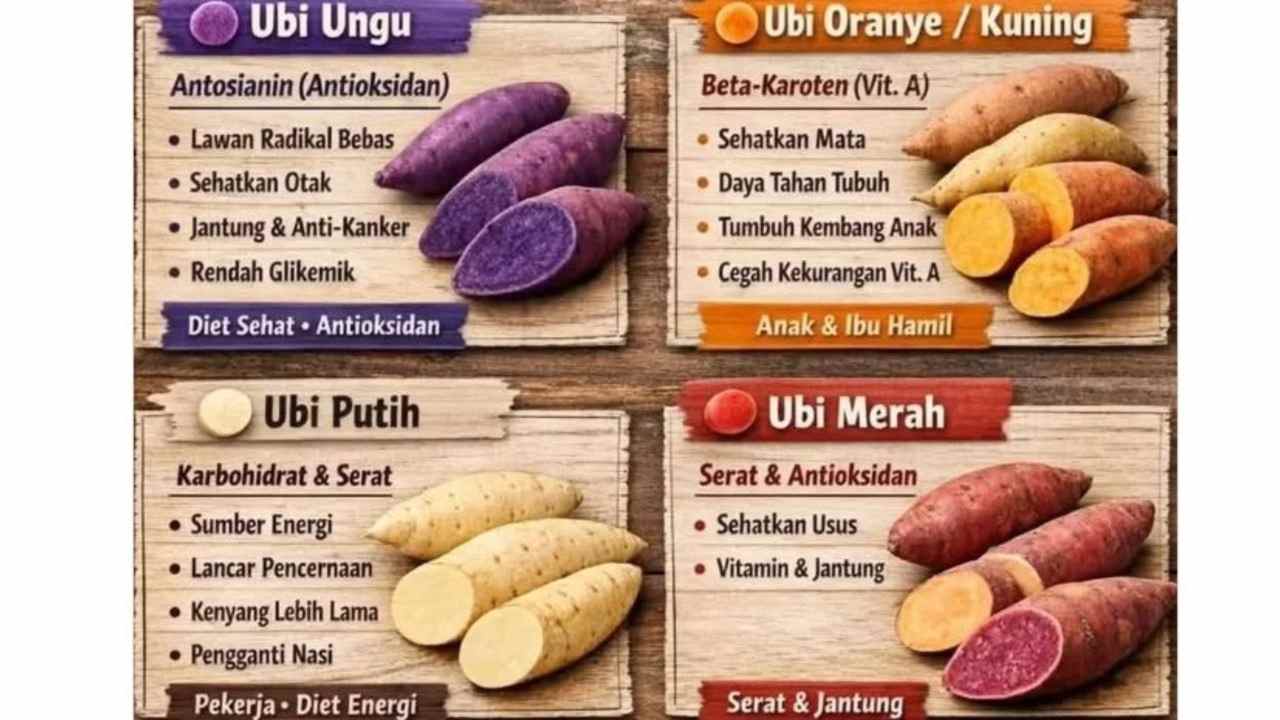 Kenali Manfaat Ubi Berdasarkan Warnanya, dari Kesehatan Otak hingga Jantung