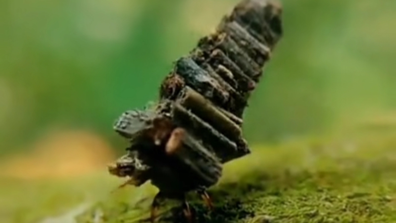 Bukan Film Fantasi! Ulat Ini Memanggul Rumah Kayu Seumur Hidupnya