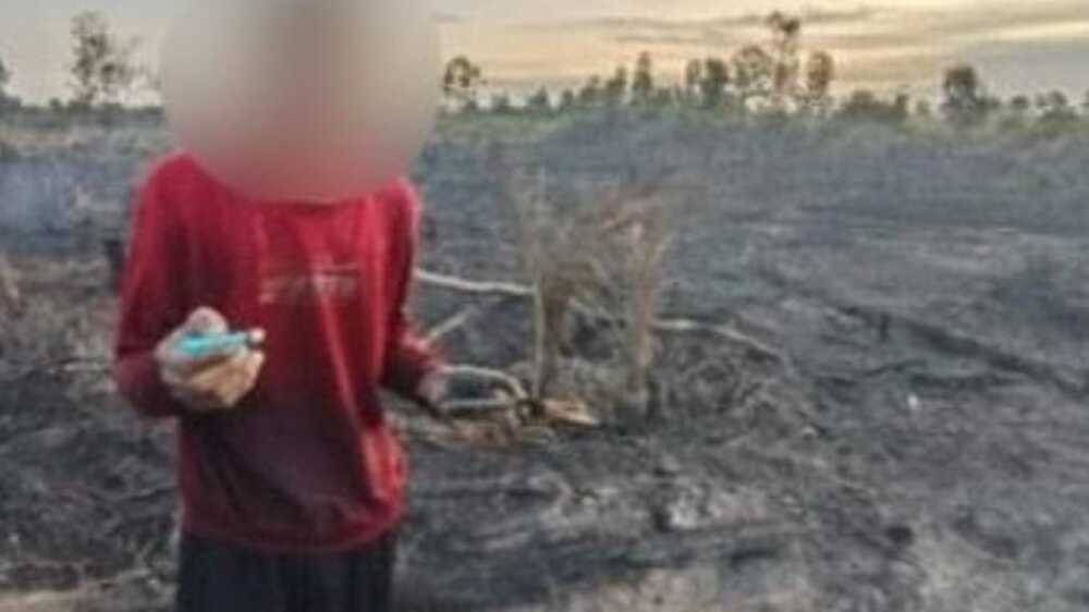 Niat Membuka Lahan untuk Berkebun, Petani di Banyuasin Tertangkap Tangan Tengah Membakar Lahan