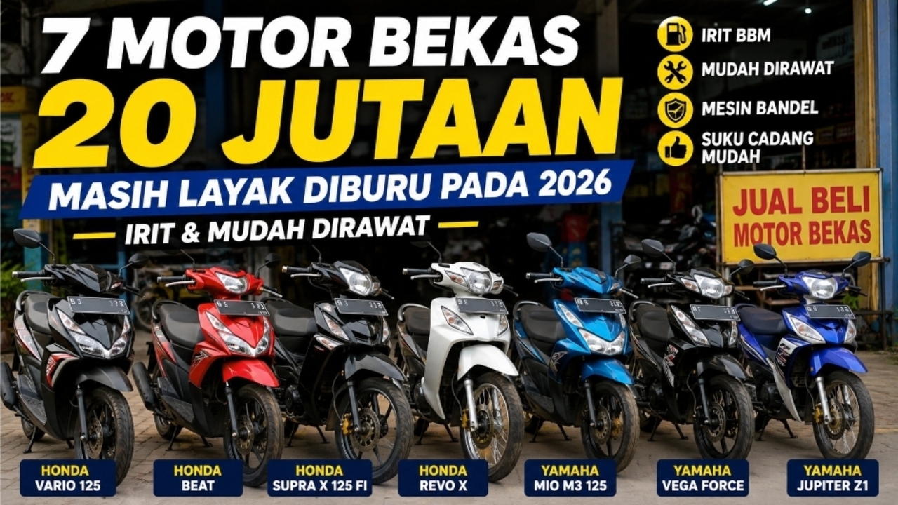 7 Motor Bekas 20 Jutaan yang Masih Layak Diburu pada 2026, Irit dan Mudah Dirawat