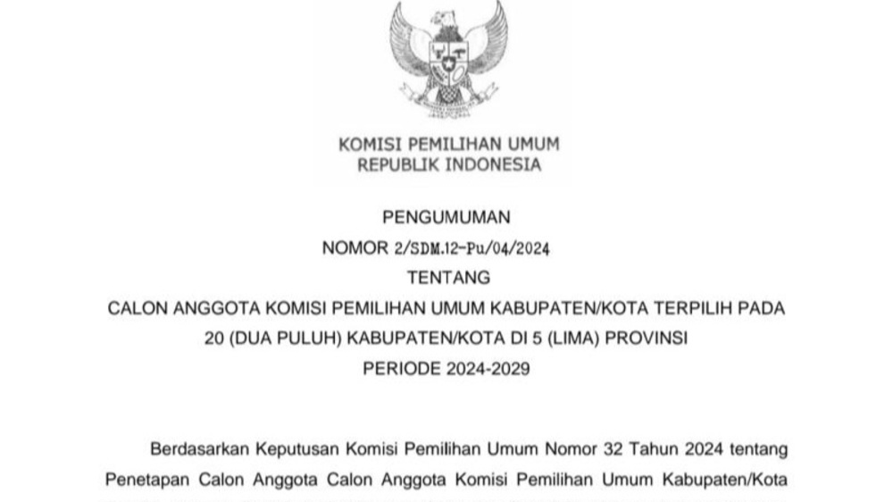 Ini Nama-Nama Komisioner KPU Banyuasin Periode 2024-2029 dan 19 Kabupaten/Kota di Sumatera Selatan !