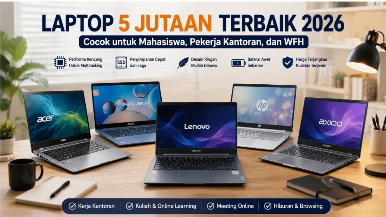 Laptop 5 Jutaan Terbaik 2026, Cocok untuk Mahasiswa, Pekerja Kantoran, dan WFH - harianbanyuasin.disway.id