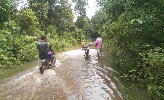 Sungai Mendangkal, Ruas Jalan Desa di Kabupaten Ini Tergenang Banjir