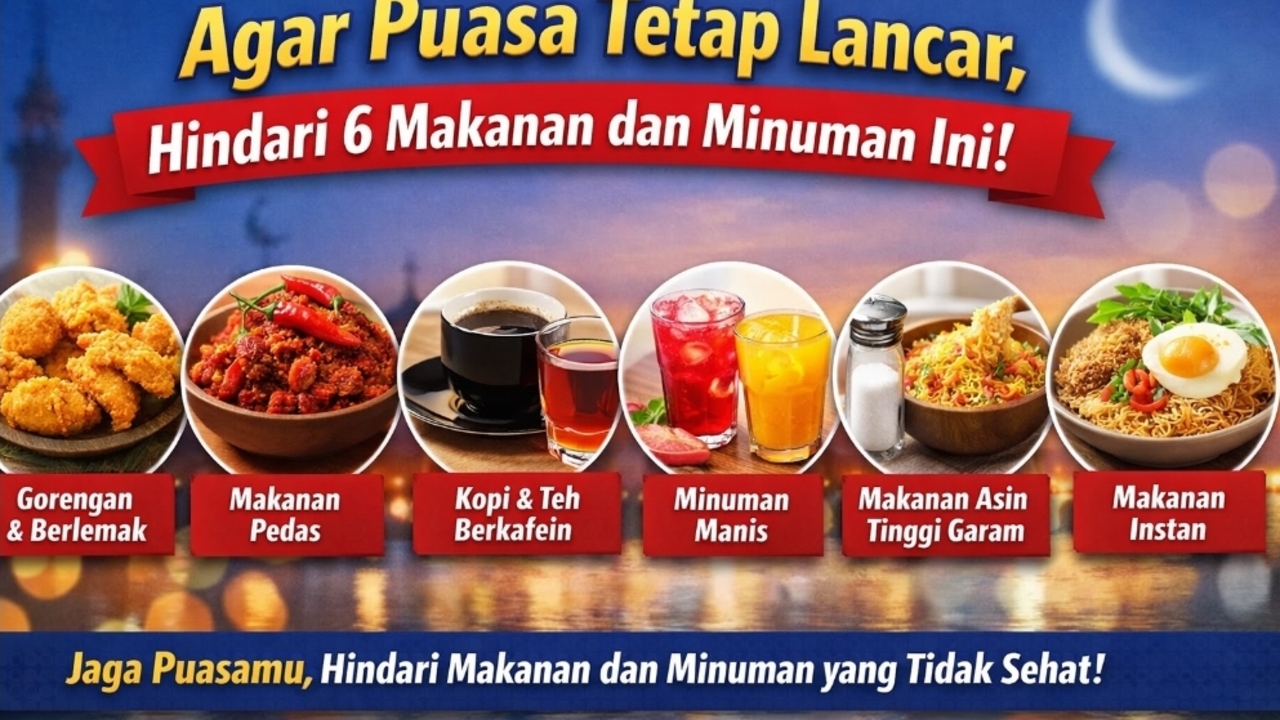 Agar Puasa Tetap Lancar, Hindari 6 Makanan dan Minuman Ini!