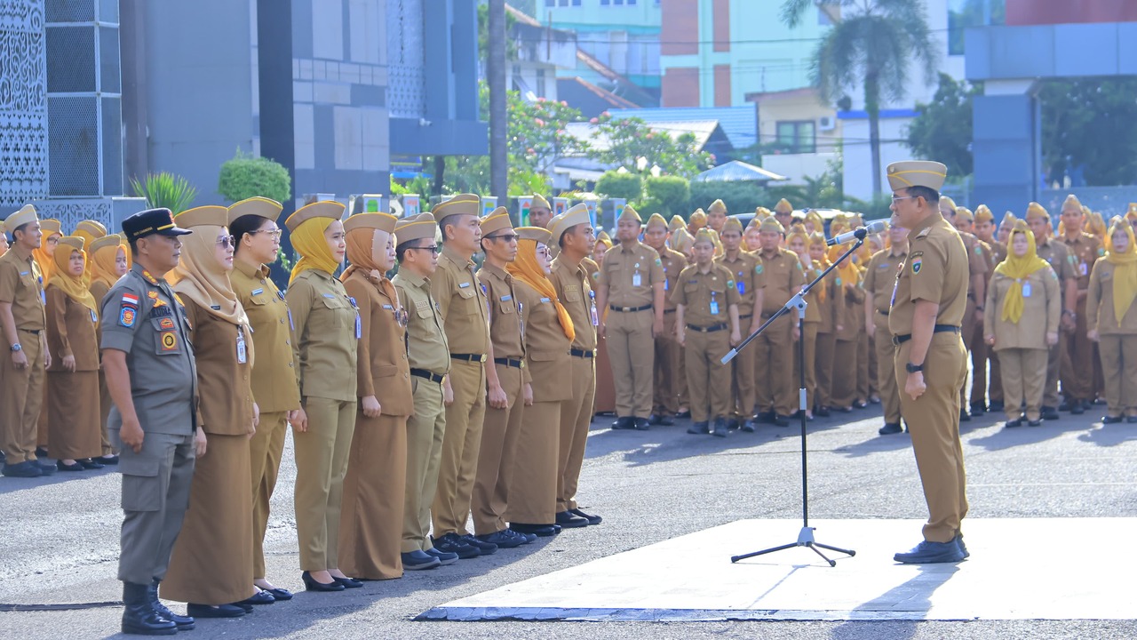 Pimpin Apel Senin, Sekda Sumsel Tekankan Efisiensi dan Disiplin ASN