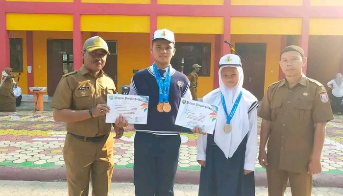 Raih Medali di Porprov XIV Sumsel, Siswa SMP Negeri 1 Banyuasin III Diganjar Penghargaan Ini