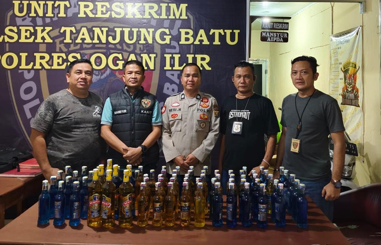 Polsek Tanjung Batu Sita 68 Botol Miras di Bulan Ramadhan 