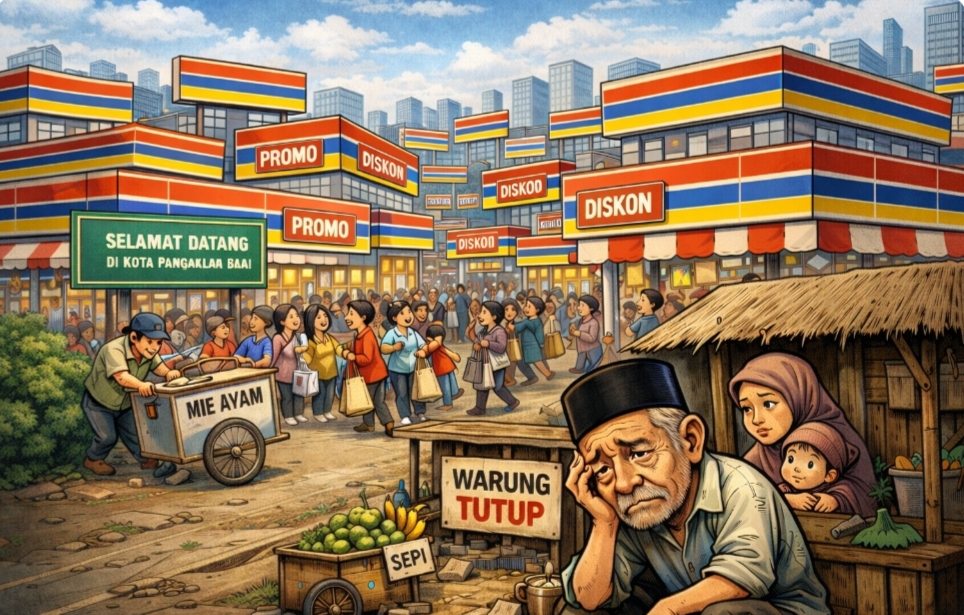 Minimarket Waralaba Menjamur di Pangkalan Balai, Warung Kecil Tergusur 