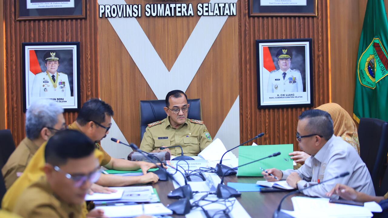 Sekda Sumsel Pimpin Rapat Bahas Usulan Kenaikan Hibah Parpol 2027