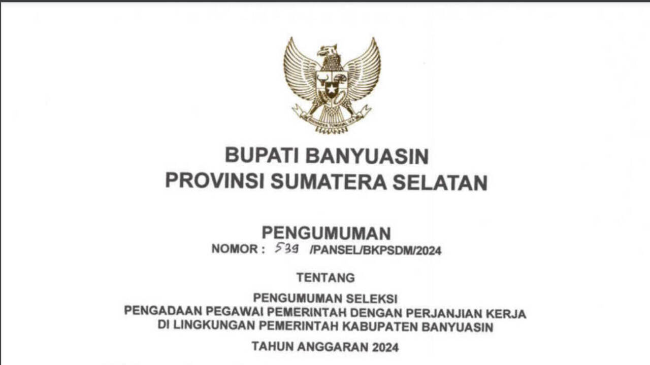 Pemkab Banyuasin Buka 4.960 Formasi PPPK 2024, Simak Jadwal dan Syaratnya!