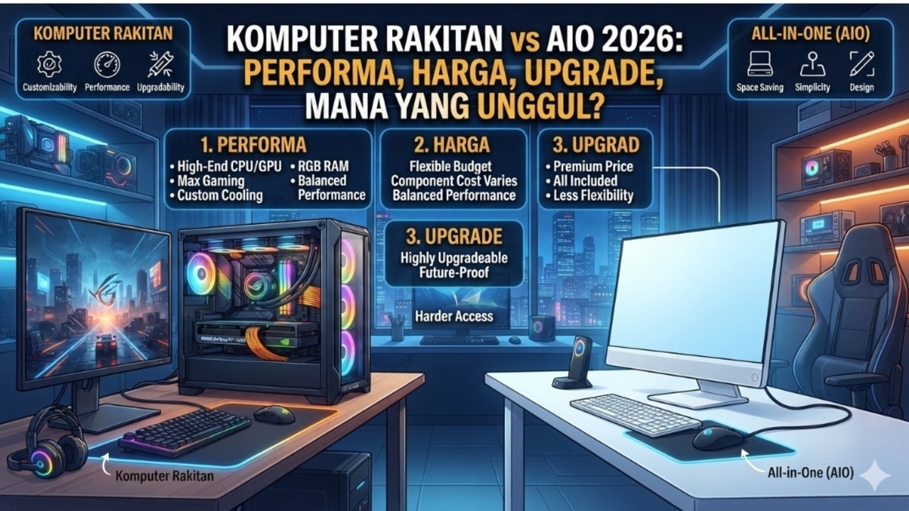 Komputer Rakitan vs AIO 2026: Performa, Harga, Upgrade, Mana yang Unggul?