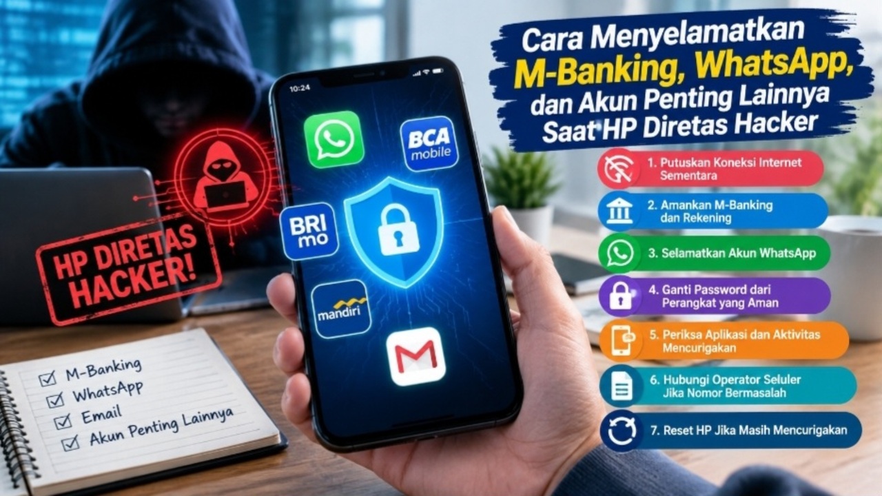 HP Diretas Hacker? Ini 7 Cara Menyelamatkan M-Banking, WhatsApp, dan Akun Penting Lainnya