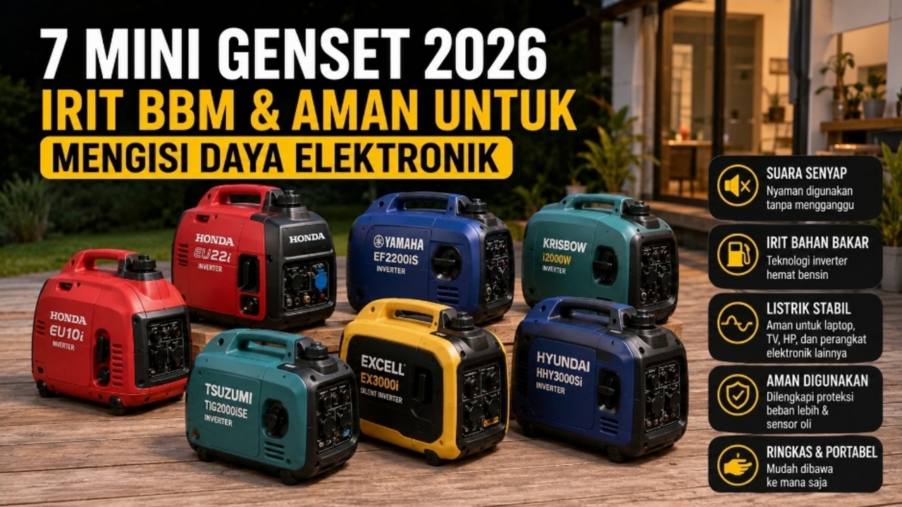 7 Mini Genset 2026 yang Irit BBM dan Aman untuk Mengisi Daya Elektronik