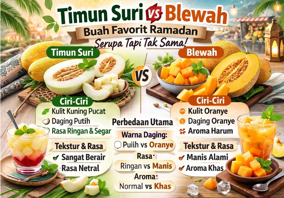 Dua Buah Andalan Takjil! Timun Suri dan Blewah, Mana Lebih Sehat?