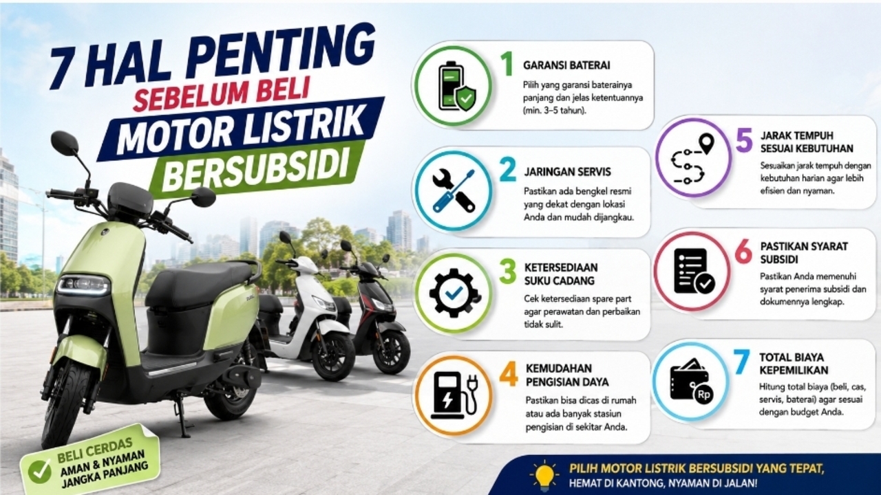 Sebelum Beli Motor Listrik Bersubsidi, Perhatikan 7 Hal Penting Ini