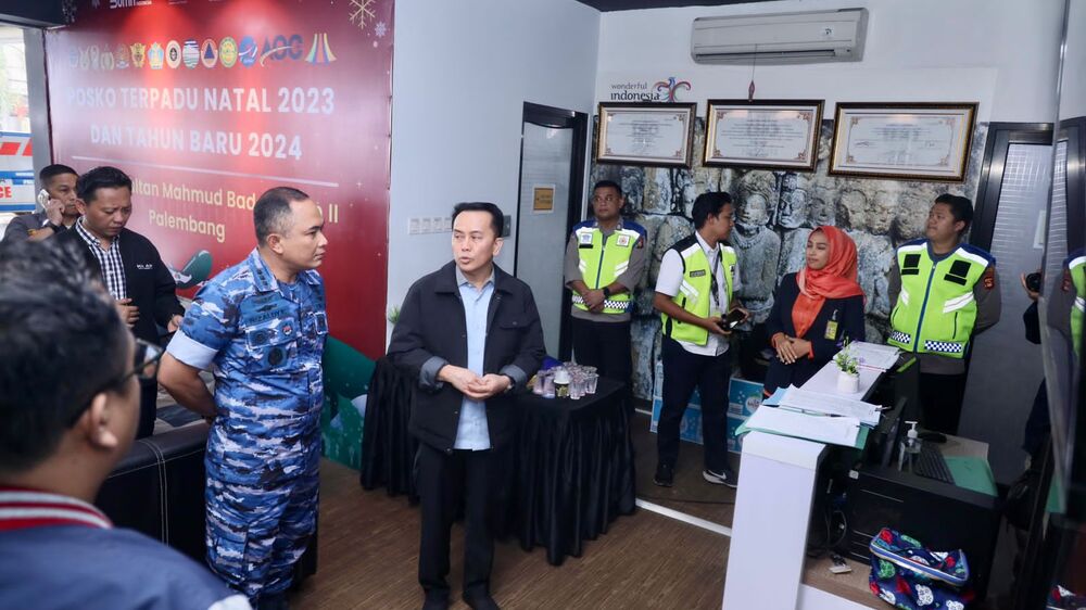 Pastikan Keamanan, Pj Gubernur Tinjau Posko Nataru di Bandara Internasional SMB II Palembang