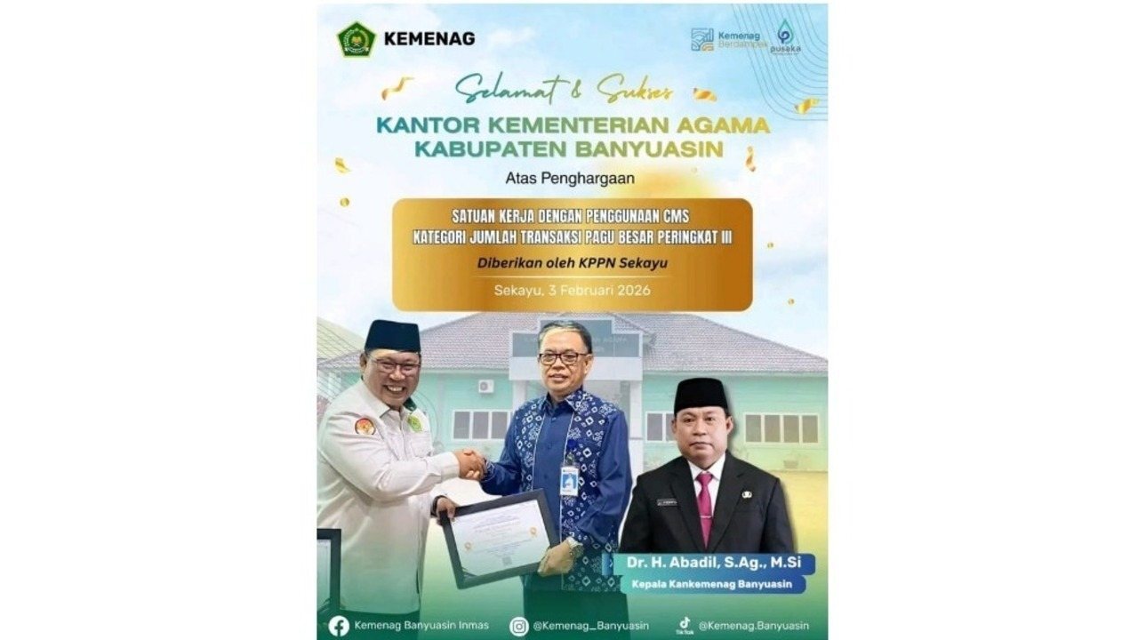 Kantor Kemenag Banyuasin Raih Penghargaan dari KPPN 
