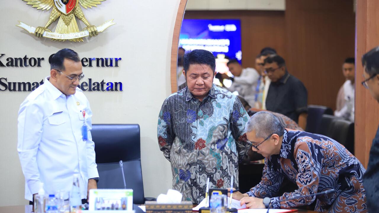 Gubernur Sumsel Saksikan Penandatanganan NPHD antara Pemprov Sumsel dan Unsri