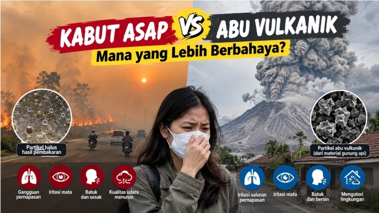 Kabut Asap vs Abu Vulkanik, Mana yang Lebih Berbahaya?