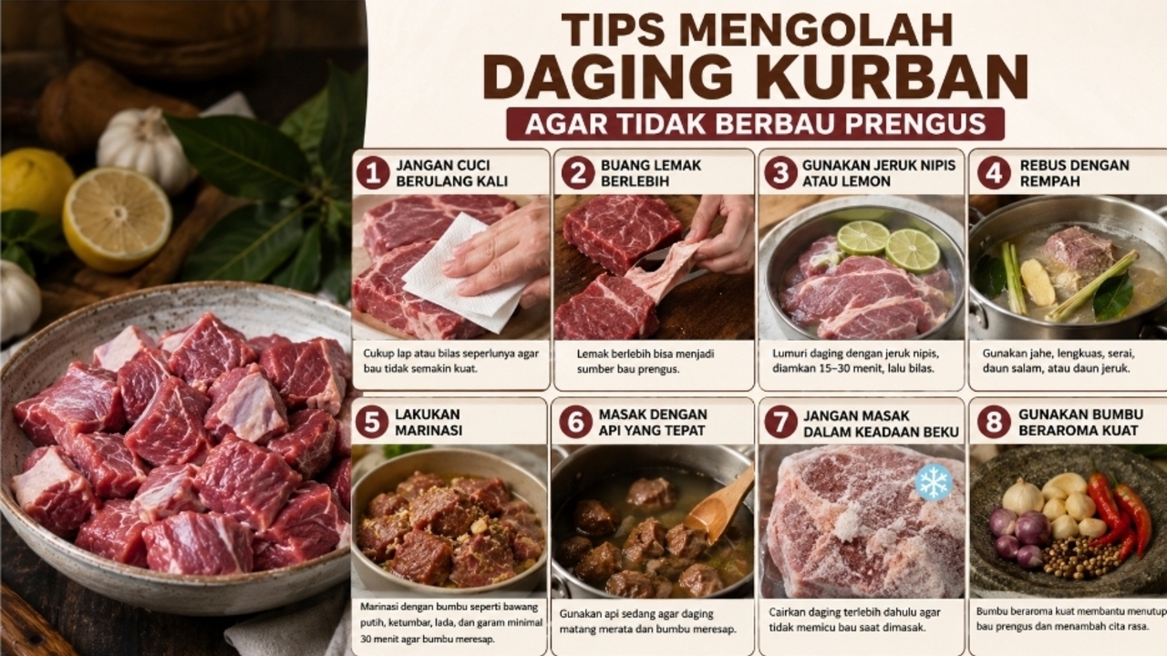 Tips Mengolah Daging Kurban agar Empuk dan Tidak Bau Prengus
