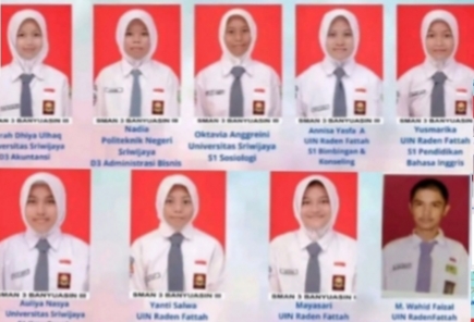 9 Siswa SMAN 3 Banyuasin III Sukses Lulus di Perguruan Tinggi Negeri di Kota Palembang, Ini Nama-namanya